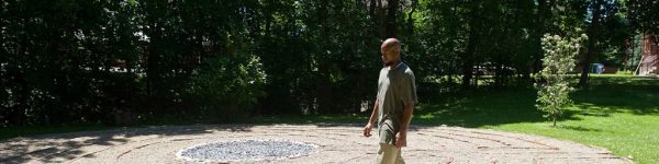 man walking a labyrinth, interfaith appreciation of pilgrimage